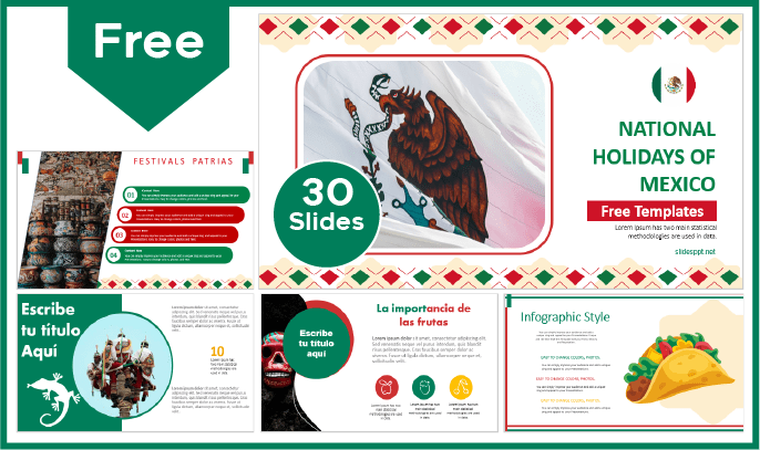 Free Mexican National Holidays template for PowerPoint and Google Slides.