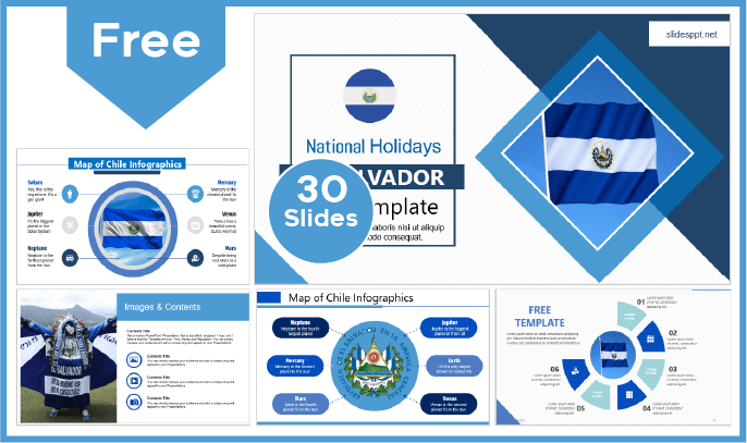 Free modern El Salvador national holiday template for PowerPoint and Google Slides.