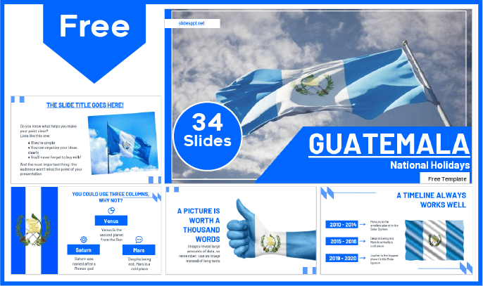 Modèle moderne gratuit de fêtes nationales du Guatemala pour PowerPoint et Google Slides.