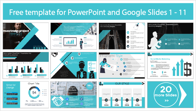 Téléchargez gratuitement des modèles de projets d'investissement pour les thèmes PowerPoint et Google Slides.