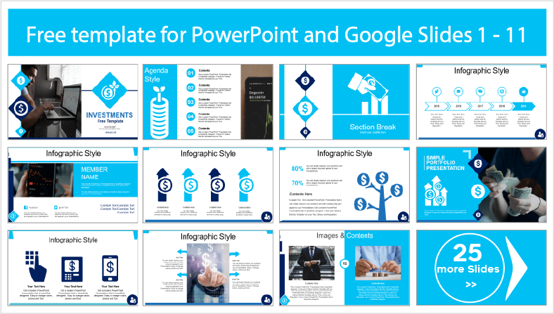 Descargar gratis plantillas de Inversiones para PowerPoint y temas Google Slides.