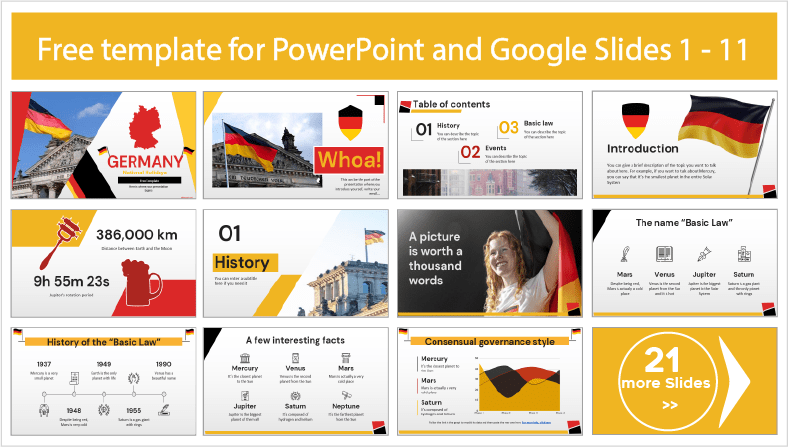 Téléchargez gratuitement des modèles modernes de Journée de l'unité allemande pour les thèmes PowerPoint et Google Slides.