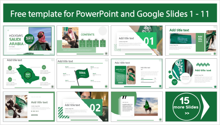 Modern Saudi Arabia National Day Template PowerPoint Templates And 