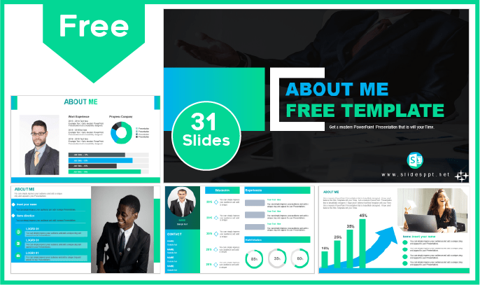 Free About Me template for PowerPoint and Google Slides.