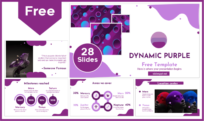 Free dynamic purple template for PowerPoint and Google Slides.