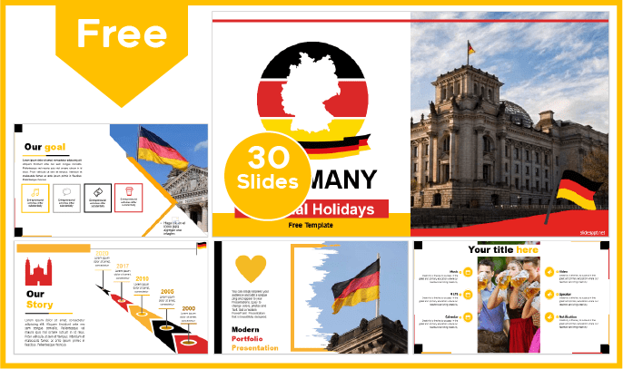 Free German Unity Day Template for PowerPoint and Google Slides.