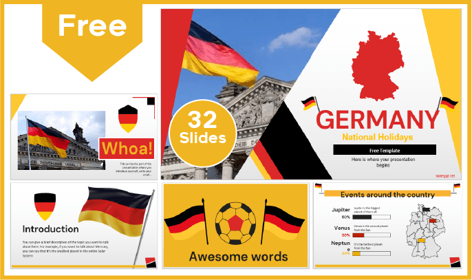 Free modern German Unity Day template for PowerPoint and Google Slides.
