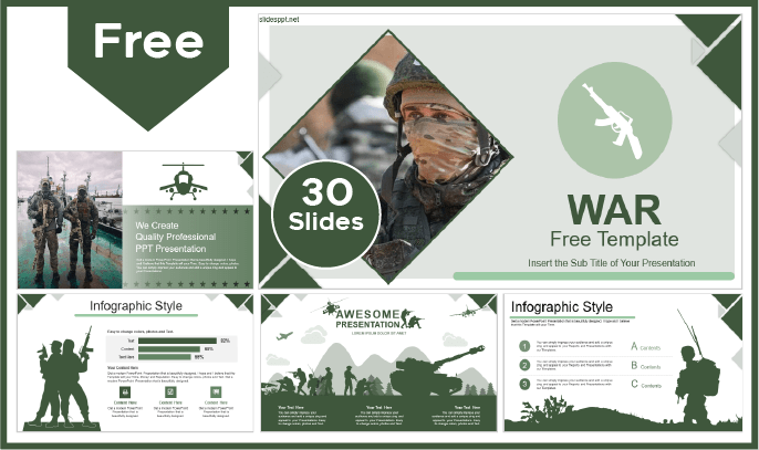 Modèle de guerre gratuit pour PowerPoint et Google Slides.