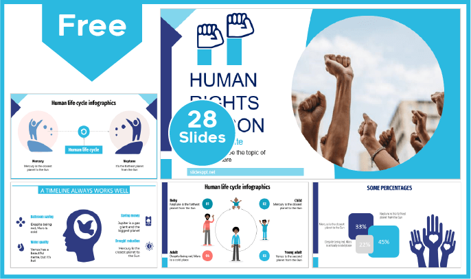 Free Human Rights Lesson Template for PowerPoint and Google Slides.