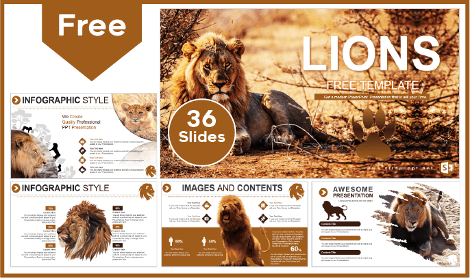 Free Lions Template for PowerPoint and Google Slides.