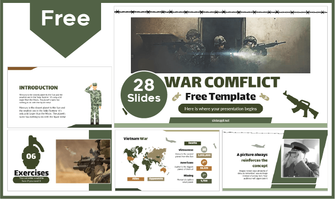 Free War Conflict Template for PowerPoint and Google Slides.