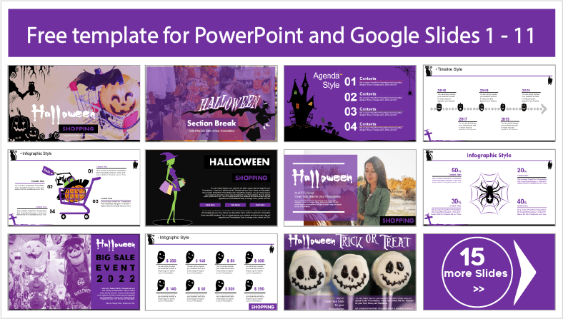Halloween Shopping Templates for free download in PowerPoint and Google Slides themes.