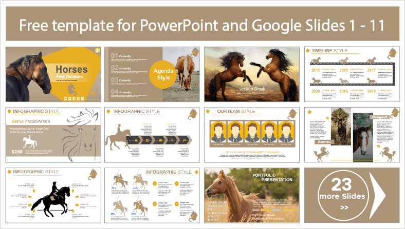 Laden Sie kostenlose Horses PowerPoint-Vorlagen und Google Slides-Themen herunter.