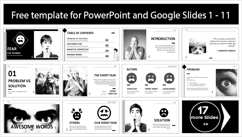 Descarregar gratuitamente modelos assustadores do PowerPoint e temas do Google Slides.