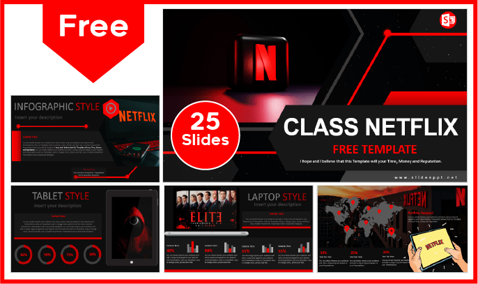 Free Netflix style lesson template for PowerPoint and Google Slides.