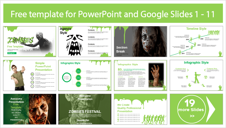 Descarregar gratuitamente modelos PowerPoint Zombies e temas Google Slides.