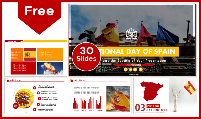 Free Modern Spanish National Holiday Template for PowerPoint and Google Slides.