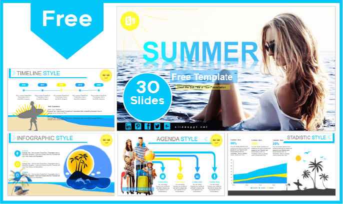 Free Summer Template for PowerPoint and Google Slides.