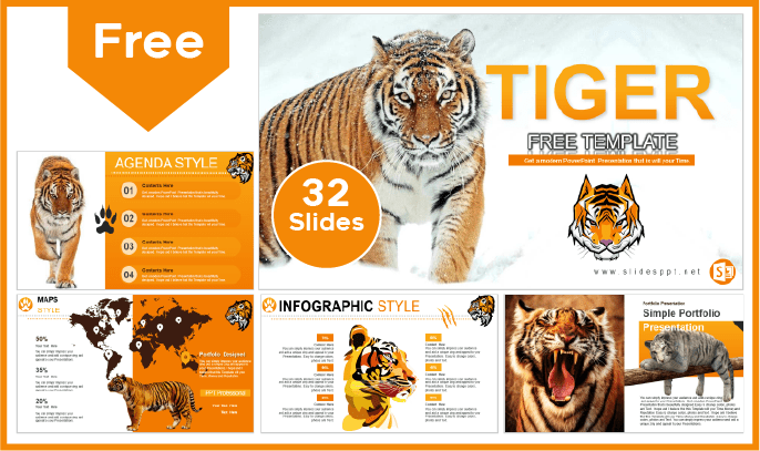 Free tiger template for PowerPoint and Google Slides.