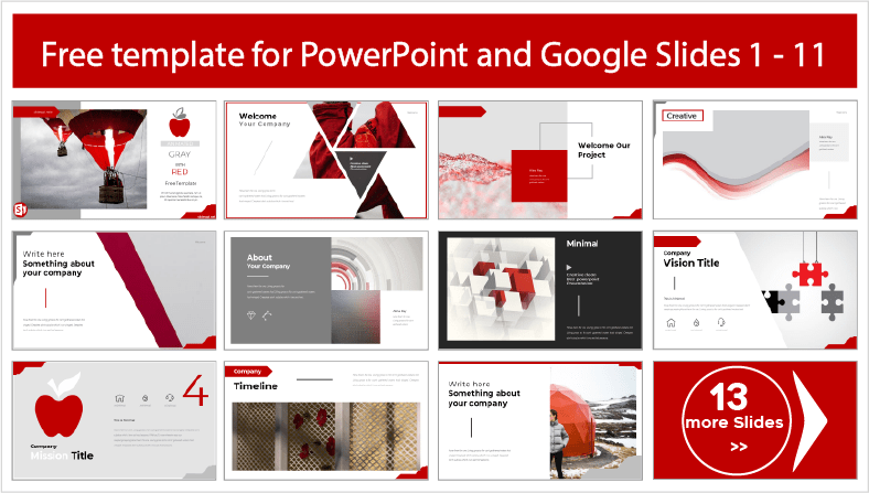 Laden Sie kostenlose grau mit rot animierte Vorlagen für PowerPoint und Google Slides herunter.