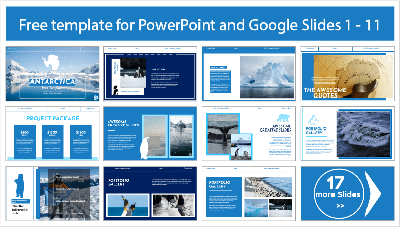 Baixe gratuitamente os modelos do pólo sul para os temas PowerPoint e Google Slides.