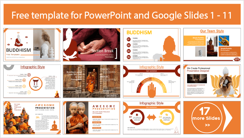 Faça o download gratuito dos modelos de PowerPoint do Budismo e dos temas do Google Slides.