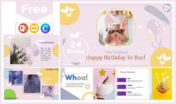 Free Birthday Aesthetic Template for PowerPoint and Google Slides.