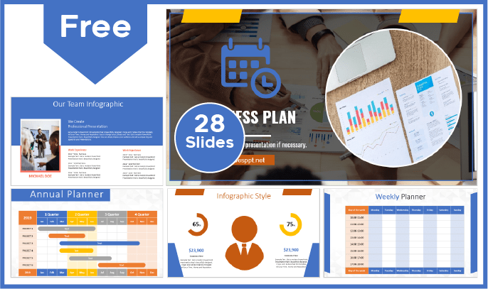 Modèle gratuit de plan d'affaires pour PowerPoint et Google Slides.