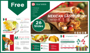 Free Mexican Gastronomy Template for PowerPoint and Google Slides.