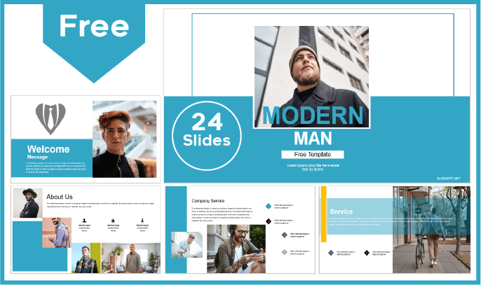 Free Modern Man Template for PowerPoint and Google Slides.