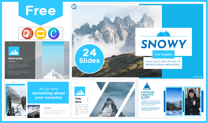 Free snowy template for PowerPoint and Google Slides.