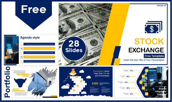 Modèle de bourse de valeurs gratuit pour PowerPoint et Google Slides.