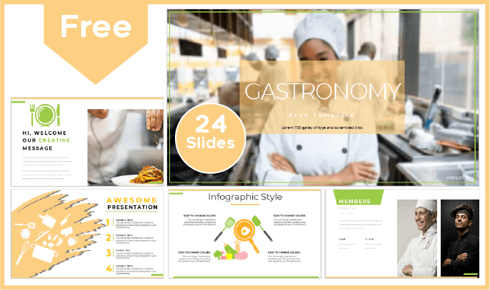 Free Gastronomy Template for PowerPoint and Google Slides.