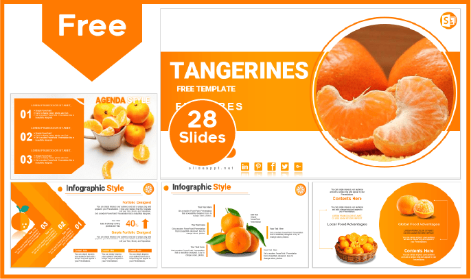 Free tangerine template for PowerPoint and Google Slides.