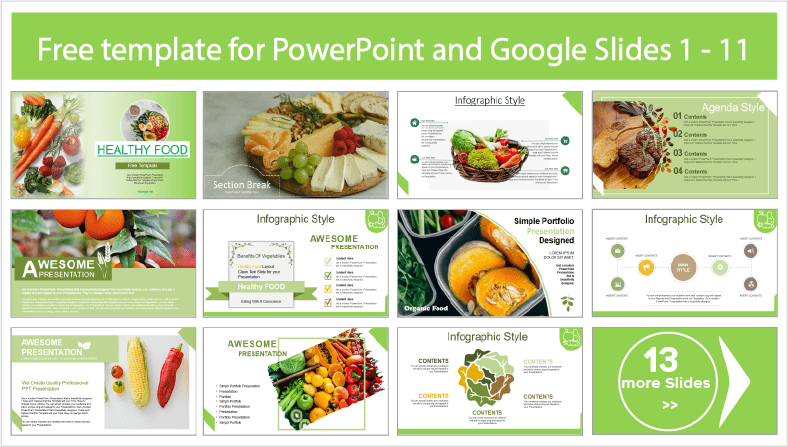 Laden Sie kostenlose PowerPoint-Vorlagen und Google Slides-Themen für Gesunde Ernährung herunter.