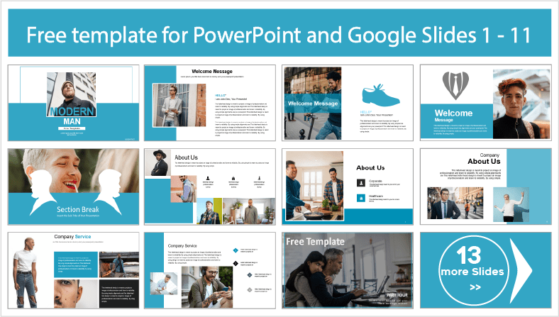 Laden Sie kostenlose PowerPoint-Vorlagen und Google Slides-Designs für den modernen Mann herunter.