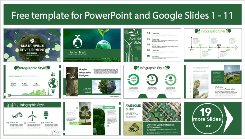 Descargar gratis plantillas de Desarrollo Sostenible para PowerPoint y temas Google Slides.