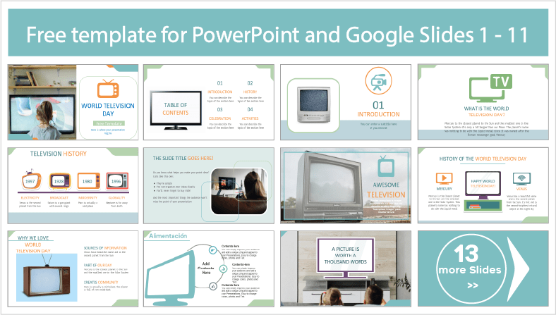 Baixe gratuitamente os modelos do Dia Mundial da TV PowerPoint e os temas do Google Slides.