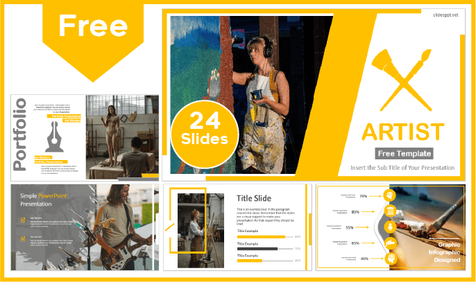 Free Artist Template for PowerPoint and Google Slides.