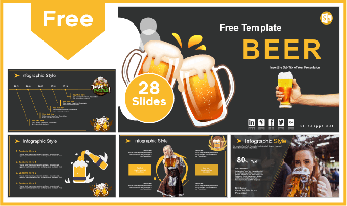 Free Beers Template for PowerPoint and Google Slides.