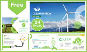 Free Clean Energy Template for PowerPoint and Google Slides.