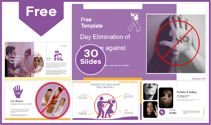Plantilla del día de la eliminación de la Violencia contra la Mujer gratis para PowerPoint y Google Slides.