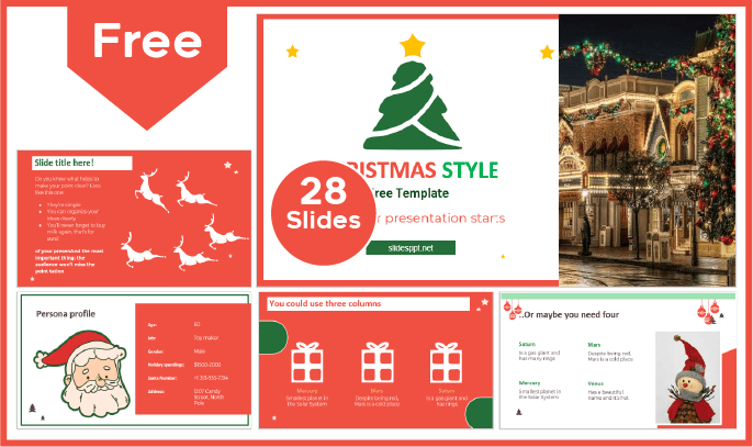 Free Merry Christmas Template for PowerPoint and Google Slides.