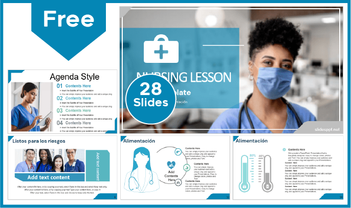 Free Nursing Lesson Template for PowerPoint and Google Slides.
