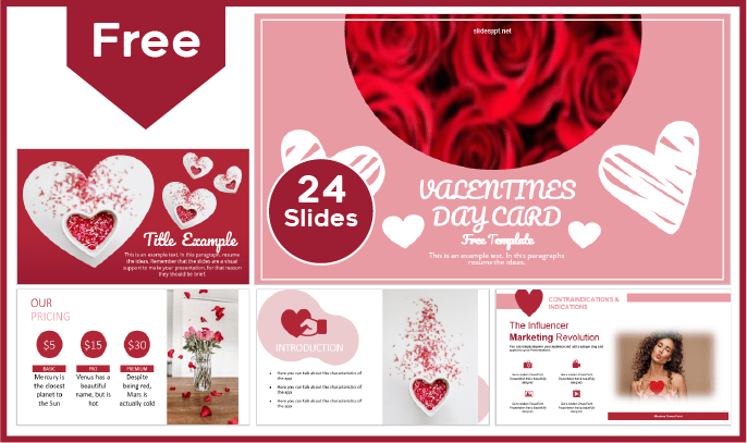 Modelo gratuito de Cartão do Dia dos Namorados para PowerPoint e Google Slides.