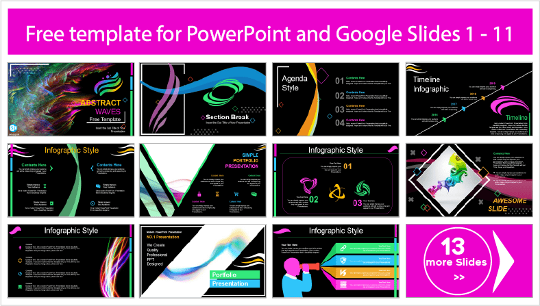 Abstract Wave Templates for free download in PowerPoint and Google Slides themes.