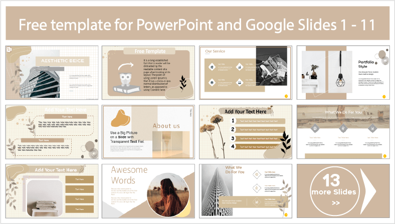 Descargar gratis plantillas Aesthetic beige para PowerPoint y temas Google Slides.