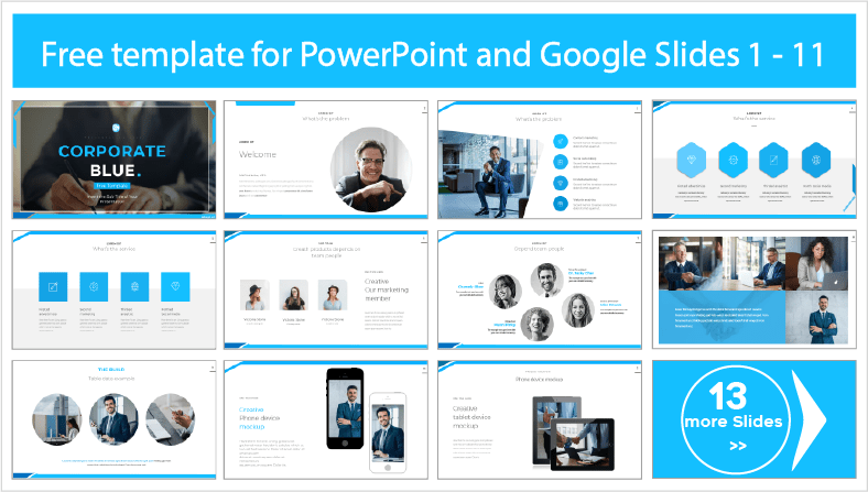 Laden Sie kostenlose blaue PowerPoint Vorlagen und Google Slides Themen herunter.