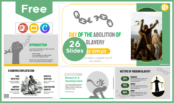 Free Abolition of Slavery Day Template for PowerPoint and Google Slides.