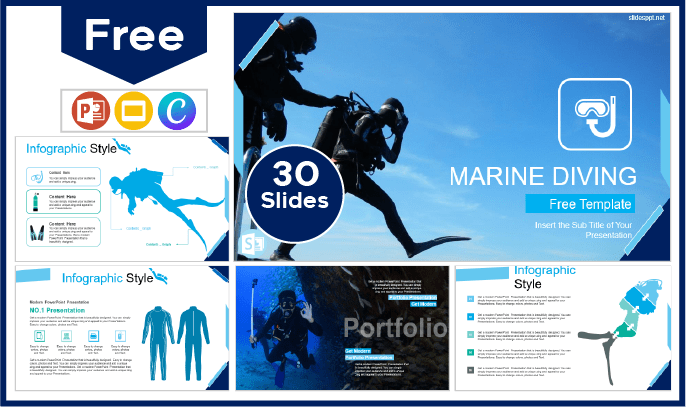 Free Marine Diving Template for PowerPoint and Google Slides.